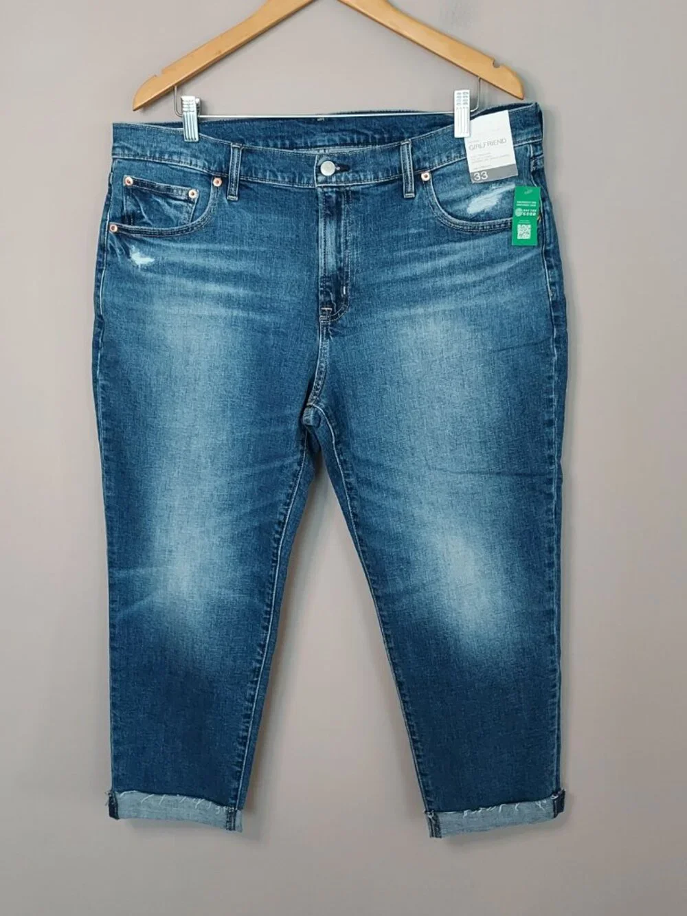 GAP Girlfriend Mid Rise Ankle Jeans Size 16/33 Short